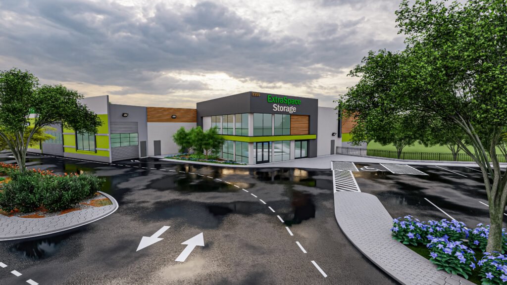 Self Storage Rendering Photorealistic Exterior Rendering of a Modern Self-Storage Facility in ...